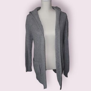 No boundaries grey hooded knit cardigan